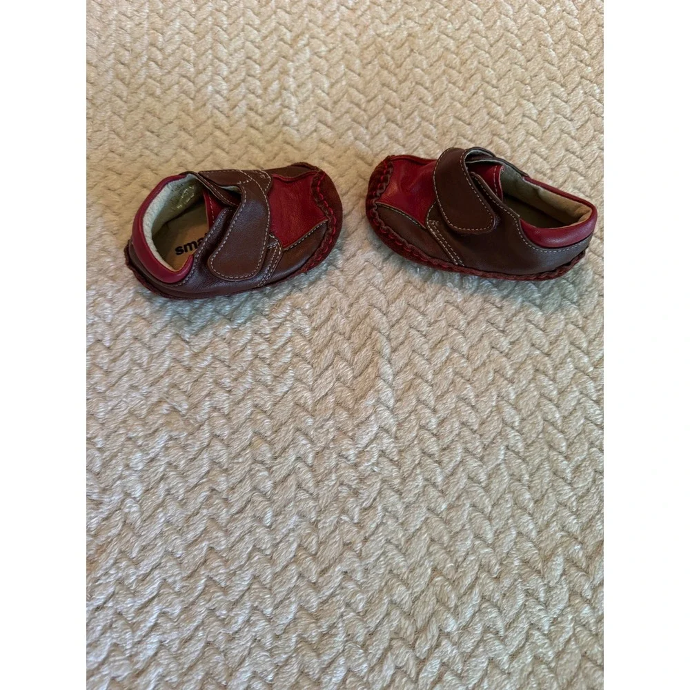 Smaller by See Kai Run Baby Boys Brown Red Leather Crib Shoes‎ 9-12 Months